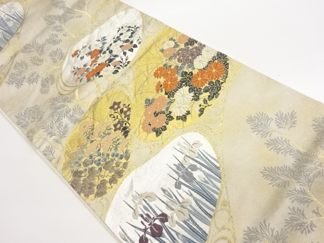 JAPANESE FUKURO OBI / WOVEN FLORAL PLANTS
